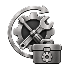 Metallisches Wartungswerkzeug-Emblem Reparatur & Service